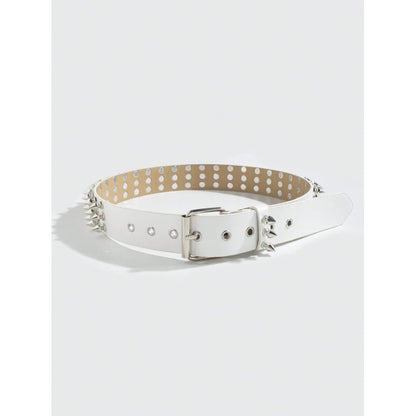 1pc Women's Cool Punk Style Rivets Decorated Heavy Metal Dark Belt