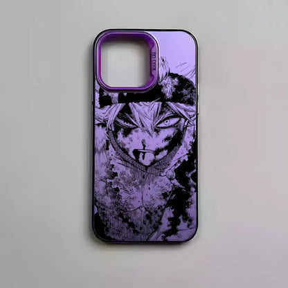 B-Black Clover Asta Fishion Phone Case For IPhone 17 16 15 14 13 12 11 Pro Max Air Multicolor Matte Laser Metallic Aurora Funda