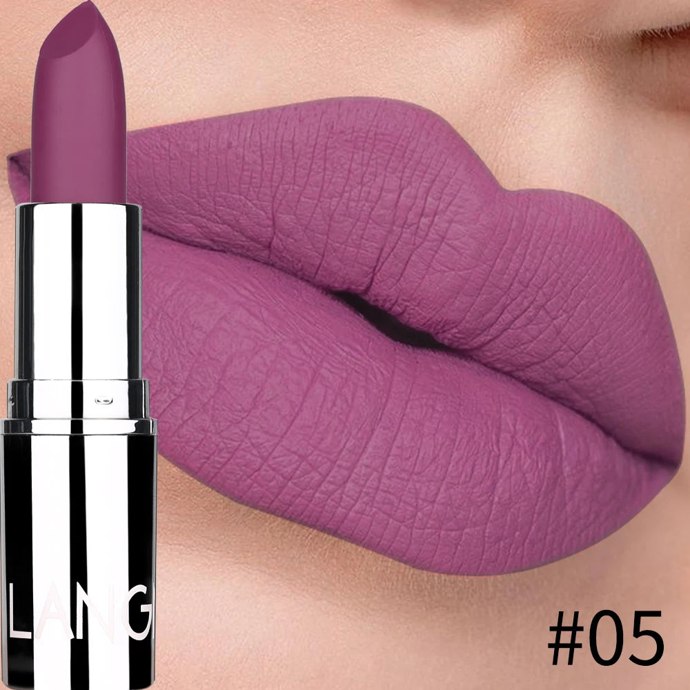 Langmani Silver Tube Matte Lipstick Non Staying Cup Makeup Lipstick  8 colors available