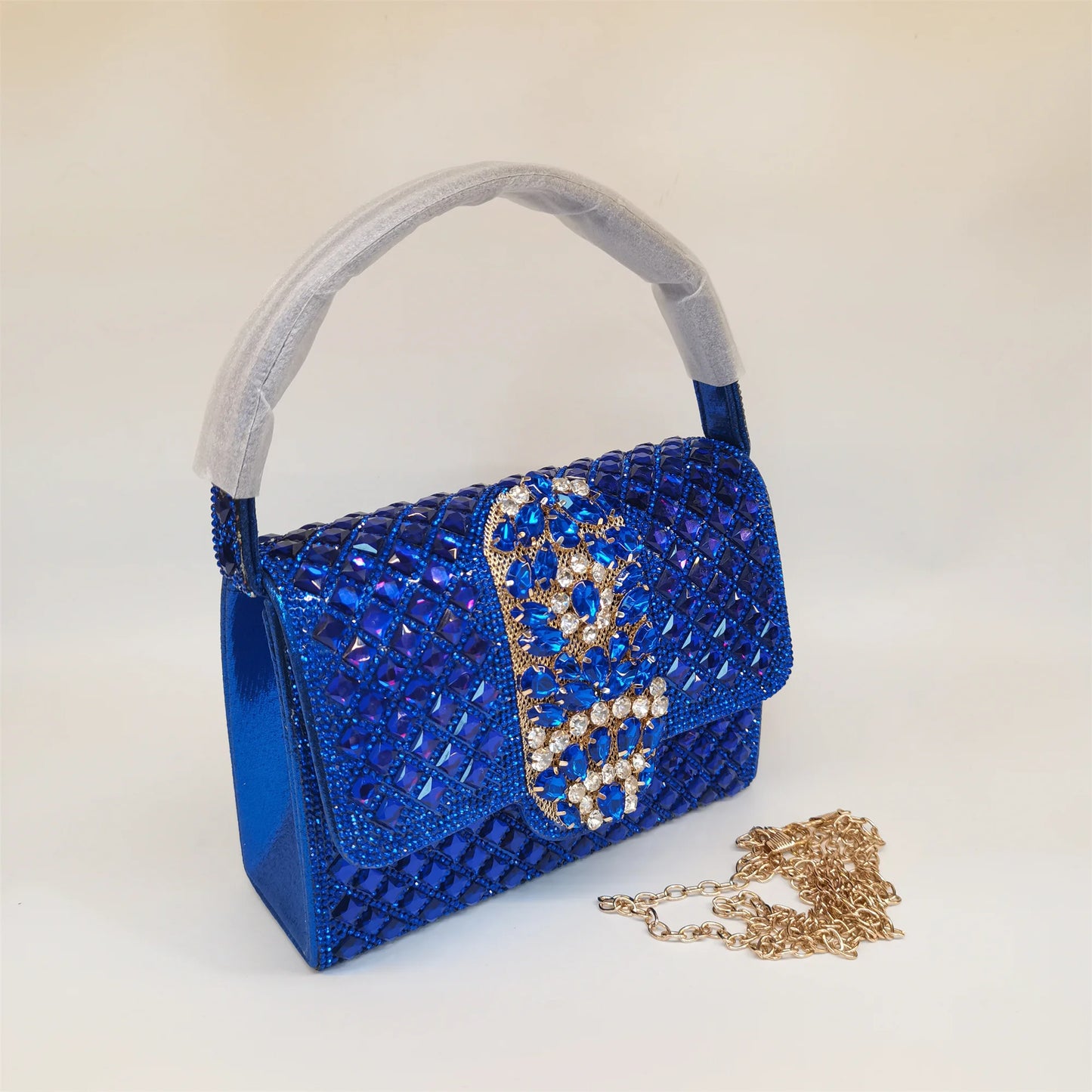 Hot Sale Women Shiny Rhinestone Embellished Clutch Shoulder Bag Evening Party Wedding Handbag Crossbody Bag F5-917-3.