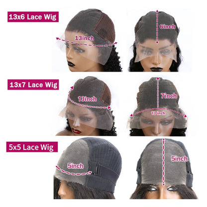 Luvin Loose Deep Wave Glueless 5x5 Ready to Wear Lace Closure Wig 200% Pre Plucked Water Curly Transparent Human Hair Wigs