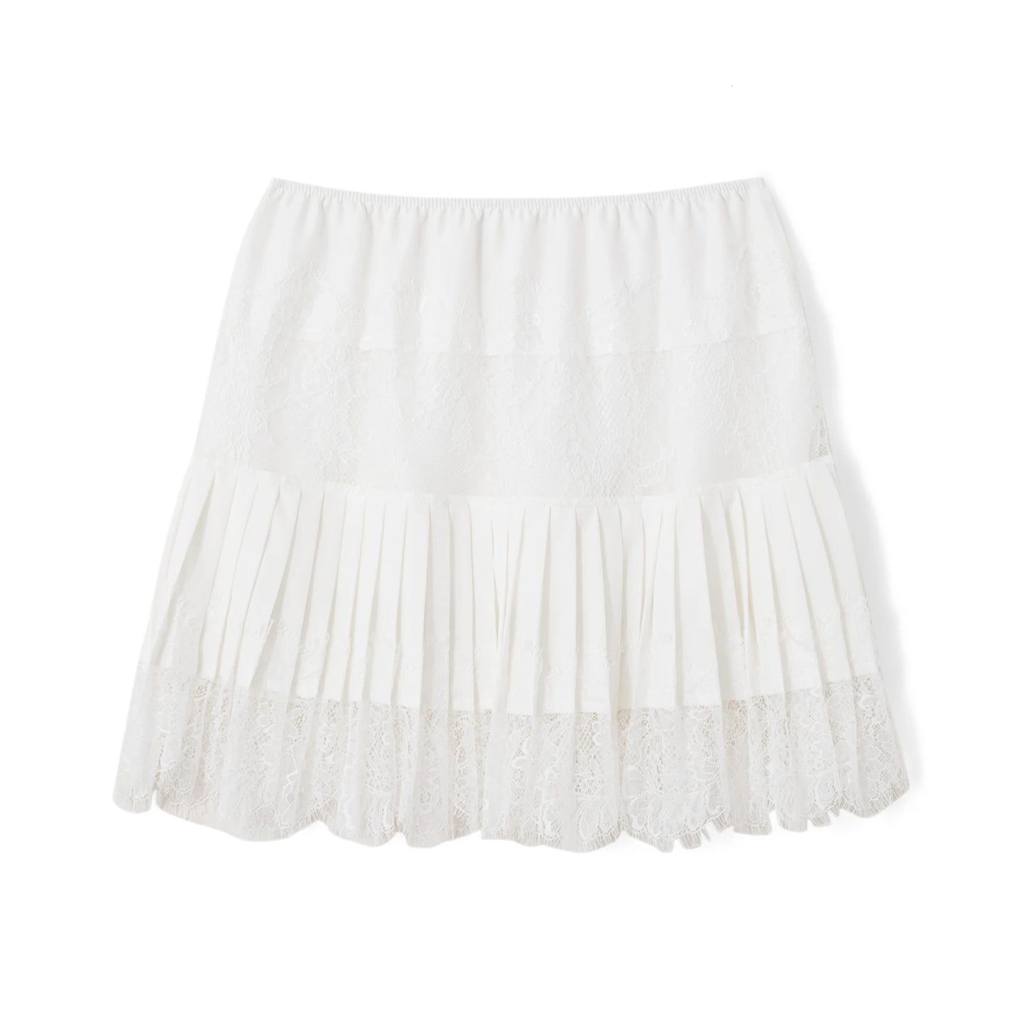 Women Lace Patchwork Mini Skirt Beach Vacation Cover-ups Swimwears Skirt Y2k Ruffle Low Waist Layered Pleated Flowy Skirt
