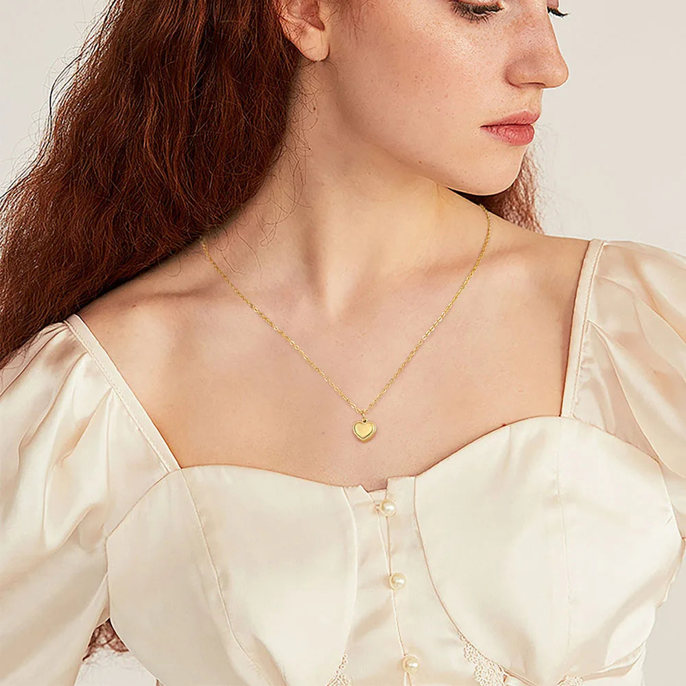 COOLTIME Love Heart Necklace for Women Stainless Steel Choker 2025 Trend Fashion Minimalist Party Jewelry Gift New in