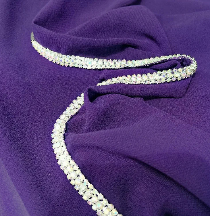 Luxury Sparkling Diamonds Long Side scarf Women Muslim Long Scarves Light Weight Soft Turban Shawl Solid Scarves 70*180CM