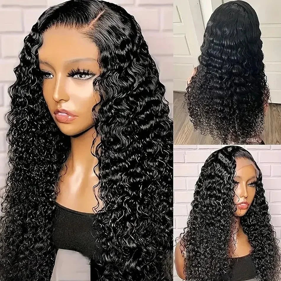 250 Density Deep Wave Lace Front Wig 13x6 Hd Lace Frontal Wig 13x4 Curly Human Hair Wigs For Women 360 Hd Pre Plucked Lace Wig