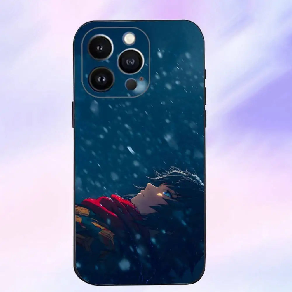 Anime G-giyu T-tomioka  Phone Case For iPhone 16,15,14,13,12,11 Plus,Pro Max,XS,X,XR,SE,Mini,8,7,Soft Silicone Black Cover