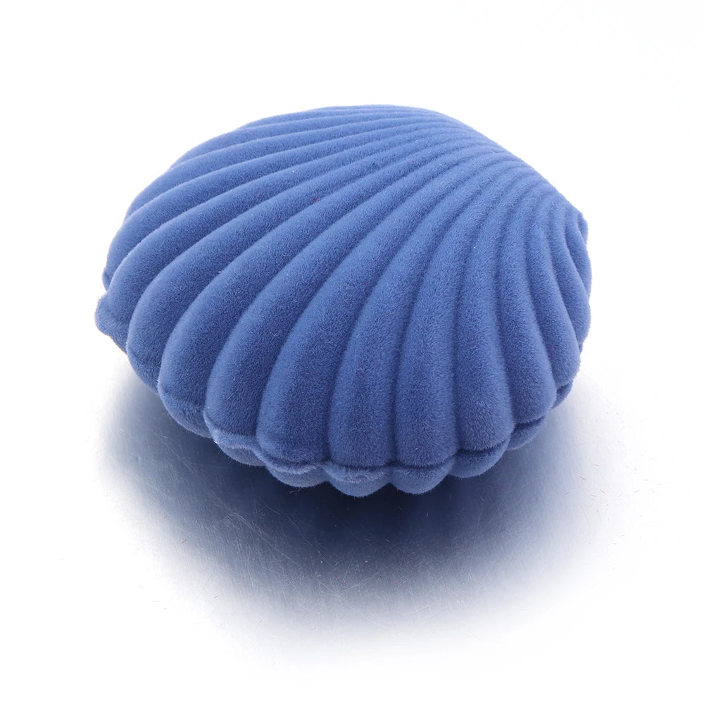 1 Piece Lovely Shell Shape Velvet Jewelry Box Necklace Earrings Pendant Storage Box For Wedding Party Gifts Display Box Holder