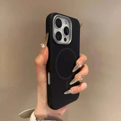 Luxury MagSafe wireless charging leather texture phone case for iPhone 16 12 13 14 15 16 Pro Max Plus magnetic shell protector