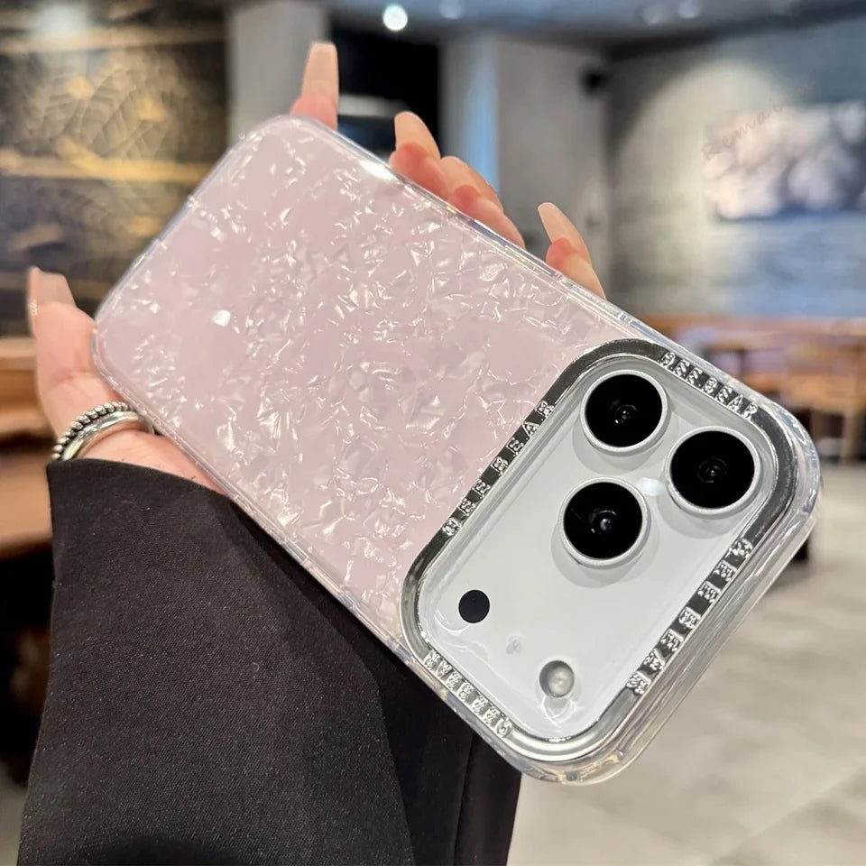 Cute Bling Bling Glitter Phone Case For iPhone 17 Air 11 12 13 16 Pro Max 15 14 16 Plus 17Pro Max Shell Pattern Protector Cover