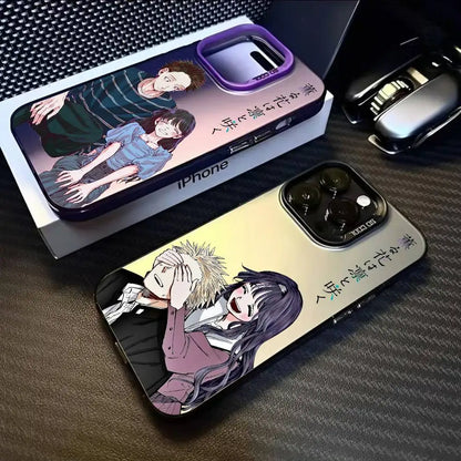 Cartoon Fragrant Flower Blooms Phone Case For IPhone 16 15 14 13 12 11 Pro Max Black Matte Multicolor Laser Aurora Funda