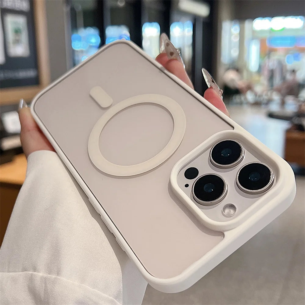 iPhone 16 15 14 Pro Max Plus 13 12 Mini 11 XS XR 7 8 Magnetic Wireless Charge Cases Cover Luxury Magsafe Transparent Case For