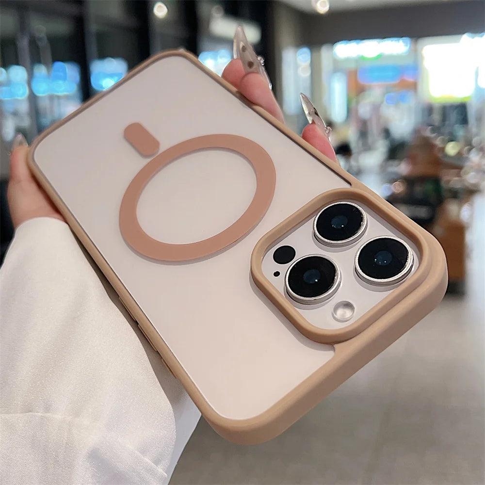 iPhone 16 15 14 Pro Max Plus 13 12 Mini 11 XS XR 7 8 Magnetic Wireless Charge Cases Cover Luxury Magsafe Transparent Case For