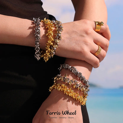 Ferris Wheel Chic Multi Hearts Love Stainless Steel Bracelet for Women two-tone Waterproof Charm Luxury Jewelry Gift