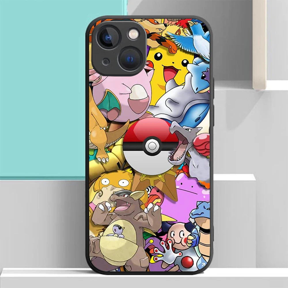 S-71 Cartoon Pokemon Soft Case for iPhone 14 13 11 12 XS Pro Max Plus X