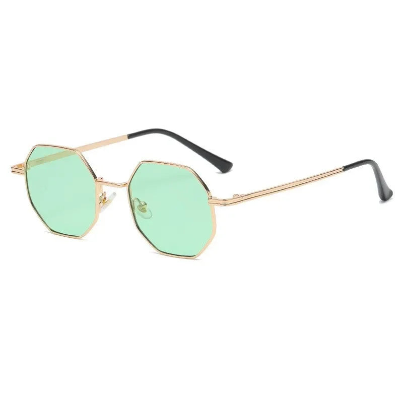 Personalized Multi Women's Sun Goggles New Fashionable Metal Polygonal Sunglasses Driving Travel Anti UV Sunshades Sunglasses