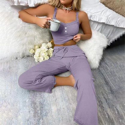 Women Pajama Sets Pijama Pajamas Woman autumn Set Sexy Women Sleepwear for Sleeping Women's Trousers Sleep Lounge Underwear