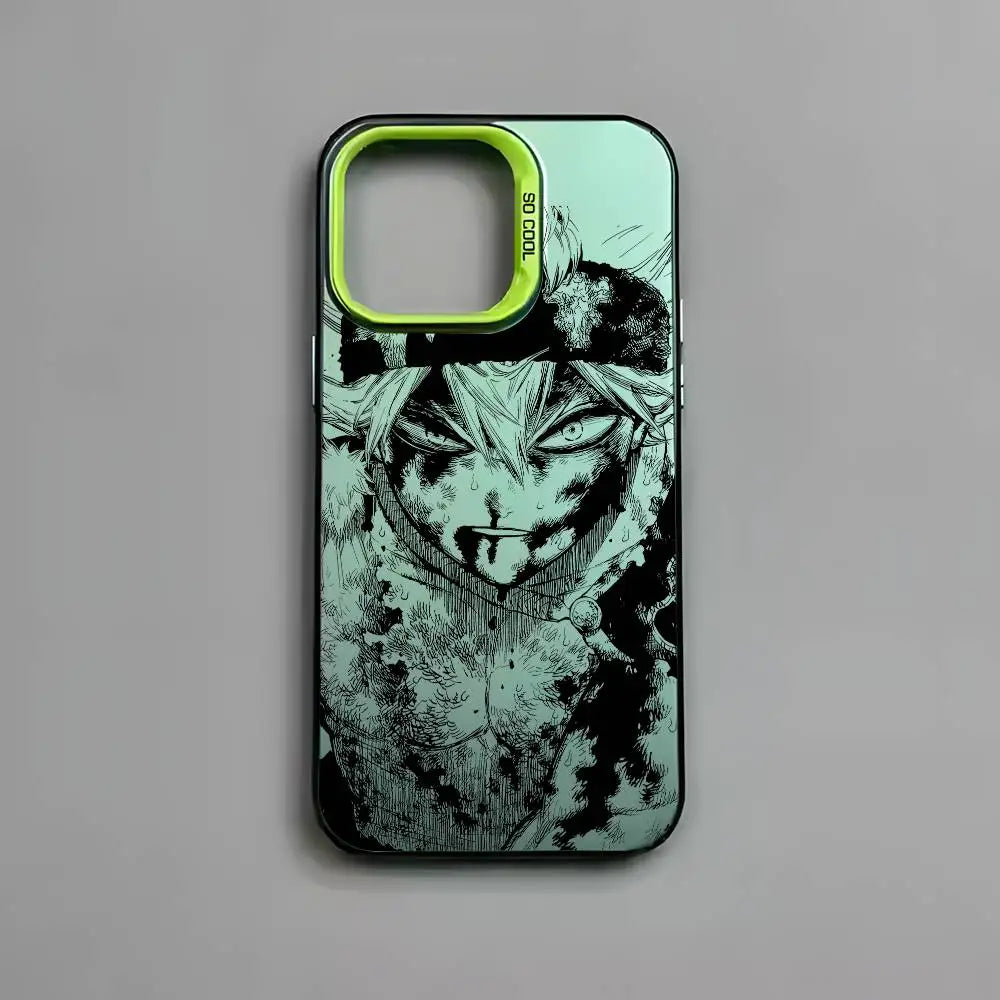 B-Black Clover Asta Fishion Phone Case For IPhone 17 16 15 14 13 12 11 Pro Max Air Multicolor Matte Laser Metallic Aurora Funda