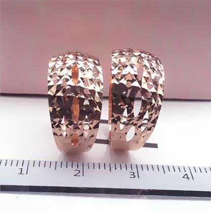 585 purple gold 14K rose gold new vintage hollow wide version wedding rings for couples fancy luxury jewelry for girlfriend