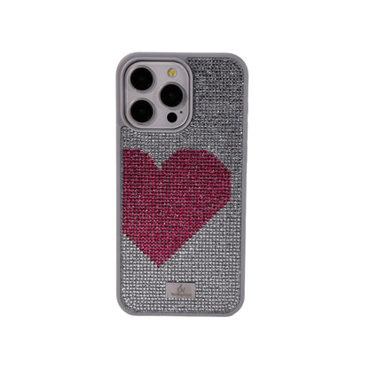 Glitter Diamond Half Heart Case For Iphone 17 16 Pro Max 15Plus 14 13 Air Tpu Bezel Full Cover Ladies Elegant Glitter Phone Case