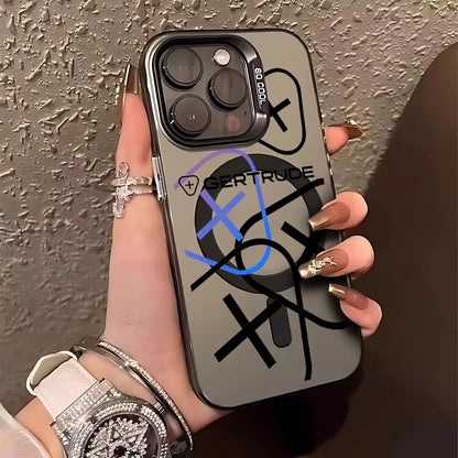 Fashion Lovely Design Magsafe Magnetic Case for G-Gertrudes iPhone 11 12 13 14 15 16 Pro Max Plus Silver Plated Anti Fall Cover