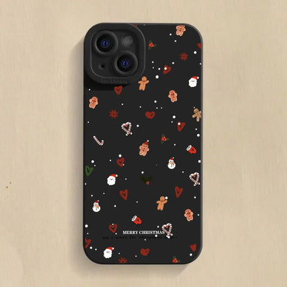Cute Christmas Pattern Phone Case For iPhone 11 12 13 14 15 16 17 Pro Max 17 Air 16E XS X XR 7 8 Plus SE Shockproof Soft Cover