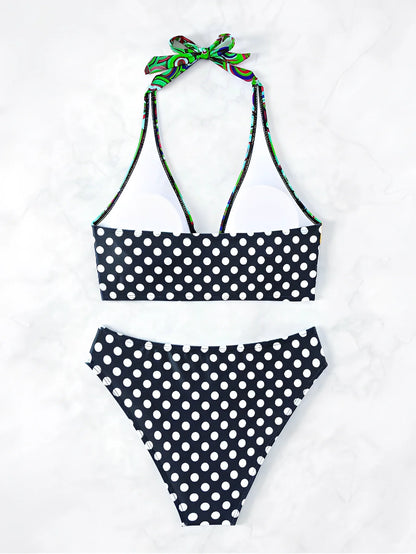 Sexy High Waist Bikini 2025 Women Halter Swimwear Female Swimsuit Printed Bathers Swimming Bathing Swim Suit Summer Beachwear