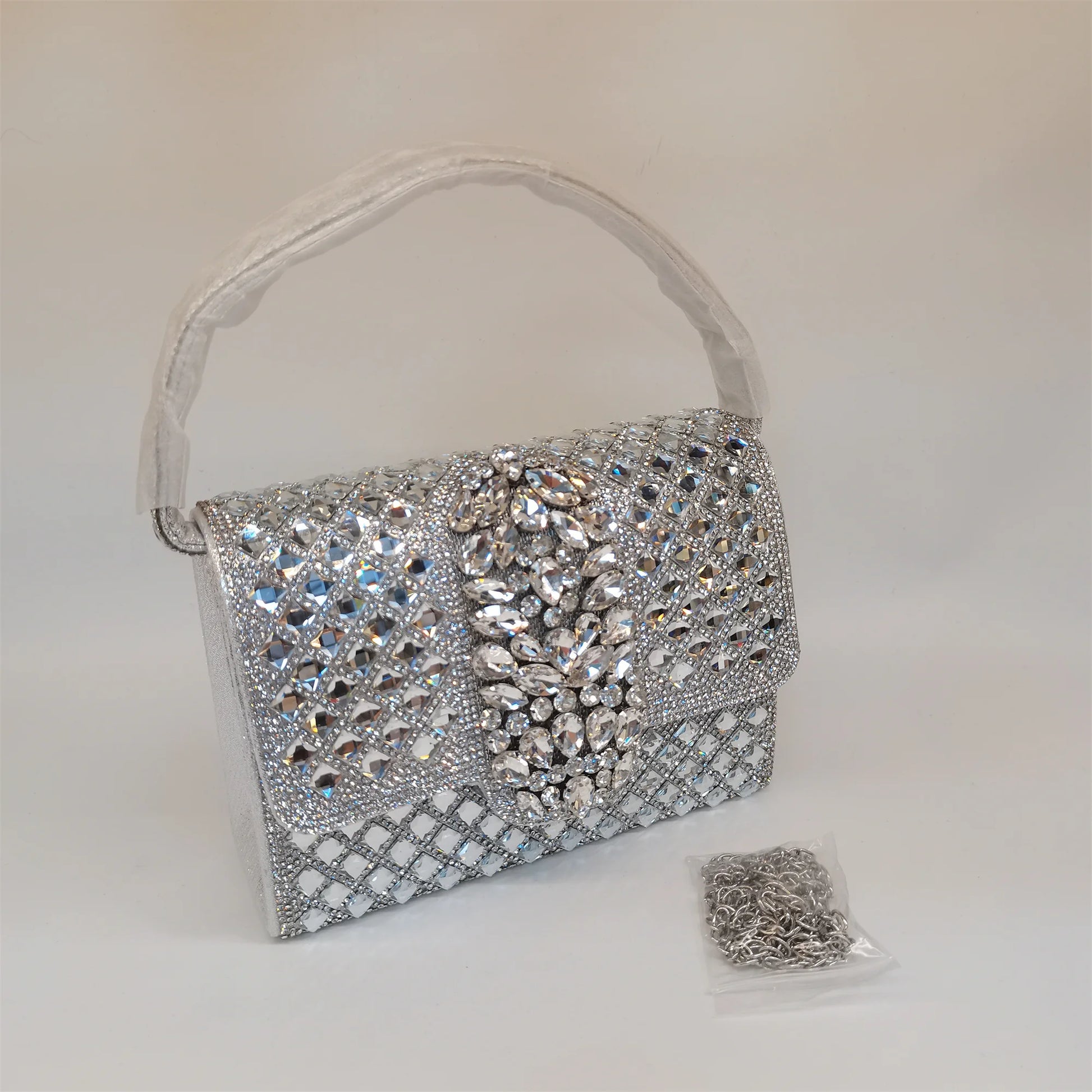 Hot Sale Women Shiny Rhinestone Embellished Clutch Shoulder Bag Evening Party Wedding Handbag Crossbody Bag F5-917-3.