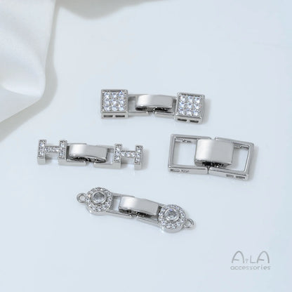 14K Gold-plated Zirconium Multi-row Multi-purpose End Clasp Diy Handcrafted Beaded Bracelet Necklace Clasp Accessory Material