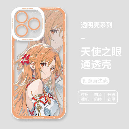 Japanese Anime Sword Art Online Phone Case for Iphone 17 16 15 14 13 12 11 Pro Max Plus Mini Air Asuna Kirito Phone Cover