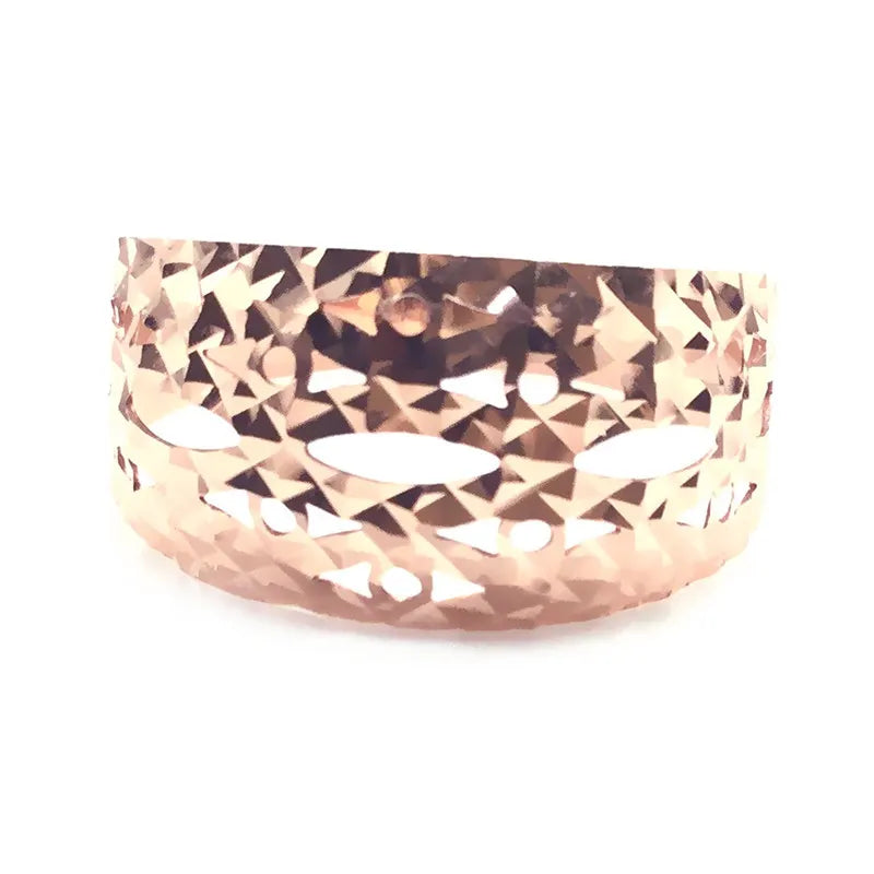 585 purple gold 14K rose gold new vintage hollow wide version wedding rings for couples fancy luxury jewelry for girlfriend