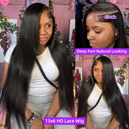 30 40 inch Pre Cut Wear and Go Glueless Wig Bone Straight 13x4 Lace Front Human Hair Wigs Pre Plucked Soft 13x6 Lace Frontal Wig
