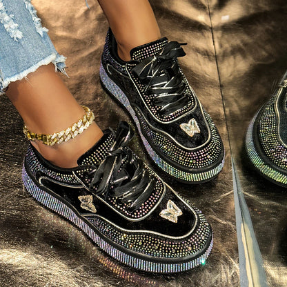 Luxury Designer Women Sneakers Outdoor Platform Female Sneakers Women Fashion Luxury Rhinestone Ladies Shoes Zapatos De Mujer.