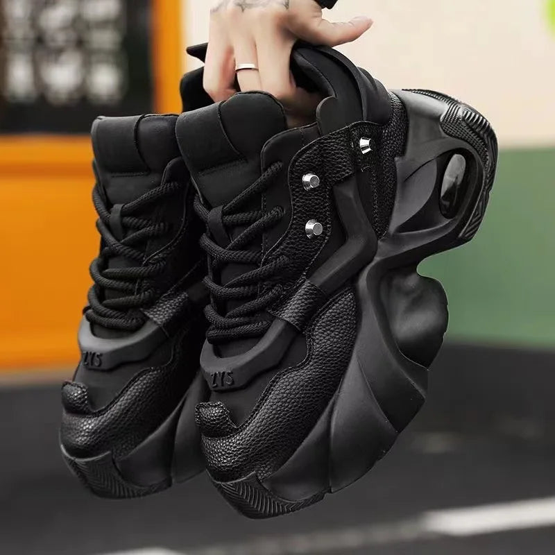 Men's Thick Bottom Casual Designer Chunky Sneakers High Top Men Fashion Platform Shoes Breathable Outdoor Sneakers
