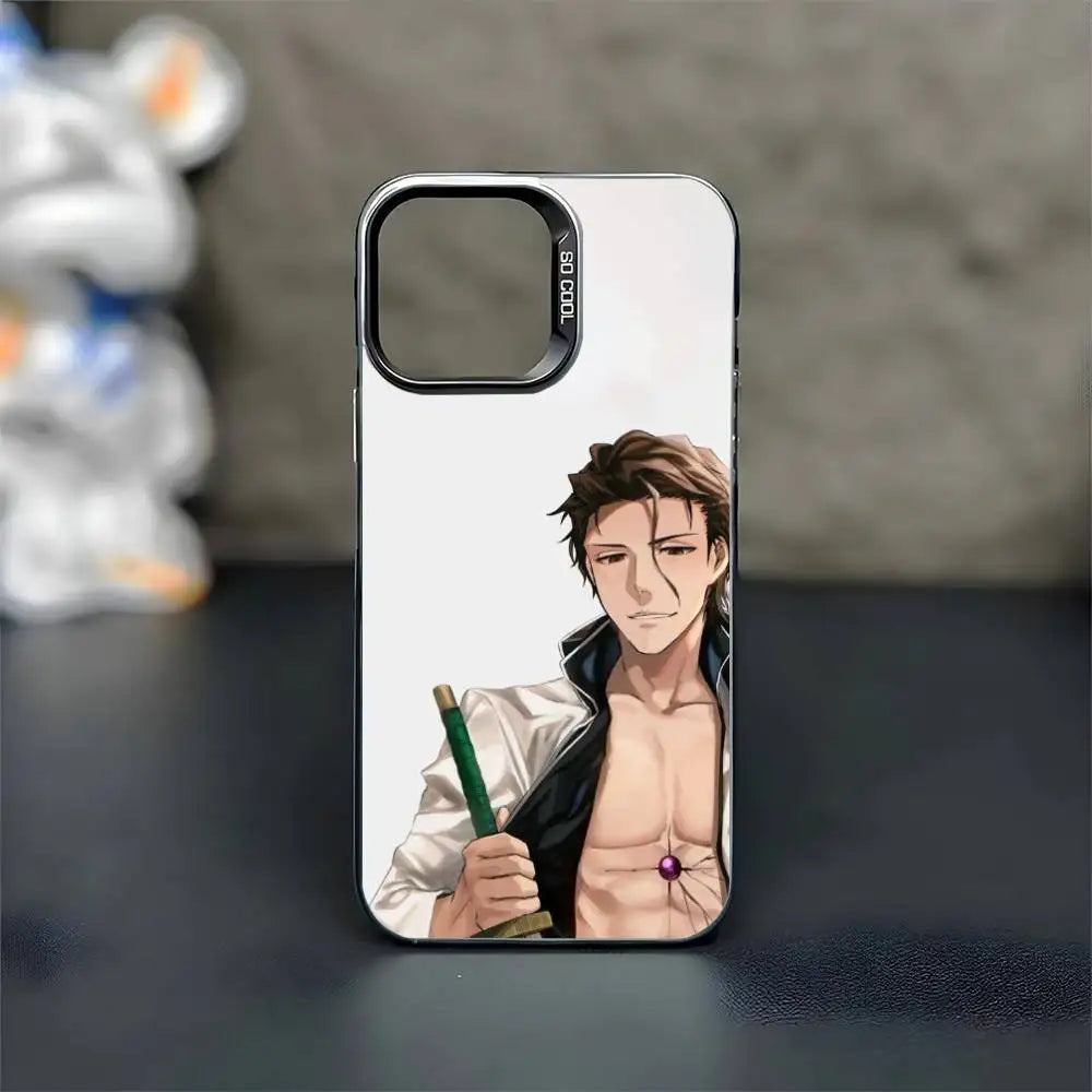 Bleach Aizen Sousuke Phone Case For iPhone 16,15,14,13,12,11,Mini,Pro,MAX Black Matte Shockproof Cover