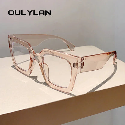 Large Square Frame Clear Lens Glasses Anti Blue Light Spectacles Optical Square Computer Big Eye Glasses Frame Eyewear