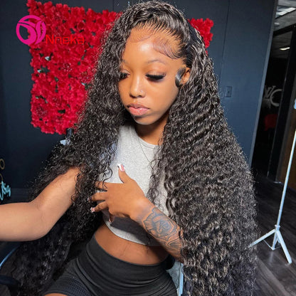 30 40 Inch Curly Human Hair Wig 13x6 Hd Lace Frontal Wig 13x4 Deep Wave Frontal Wig Water Wave Lace Front Wigs For Black Women