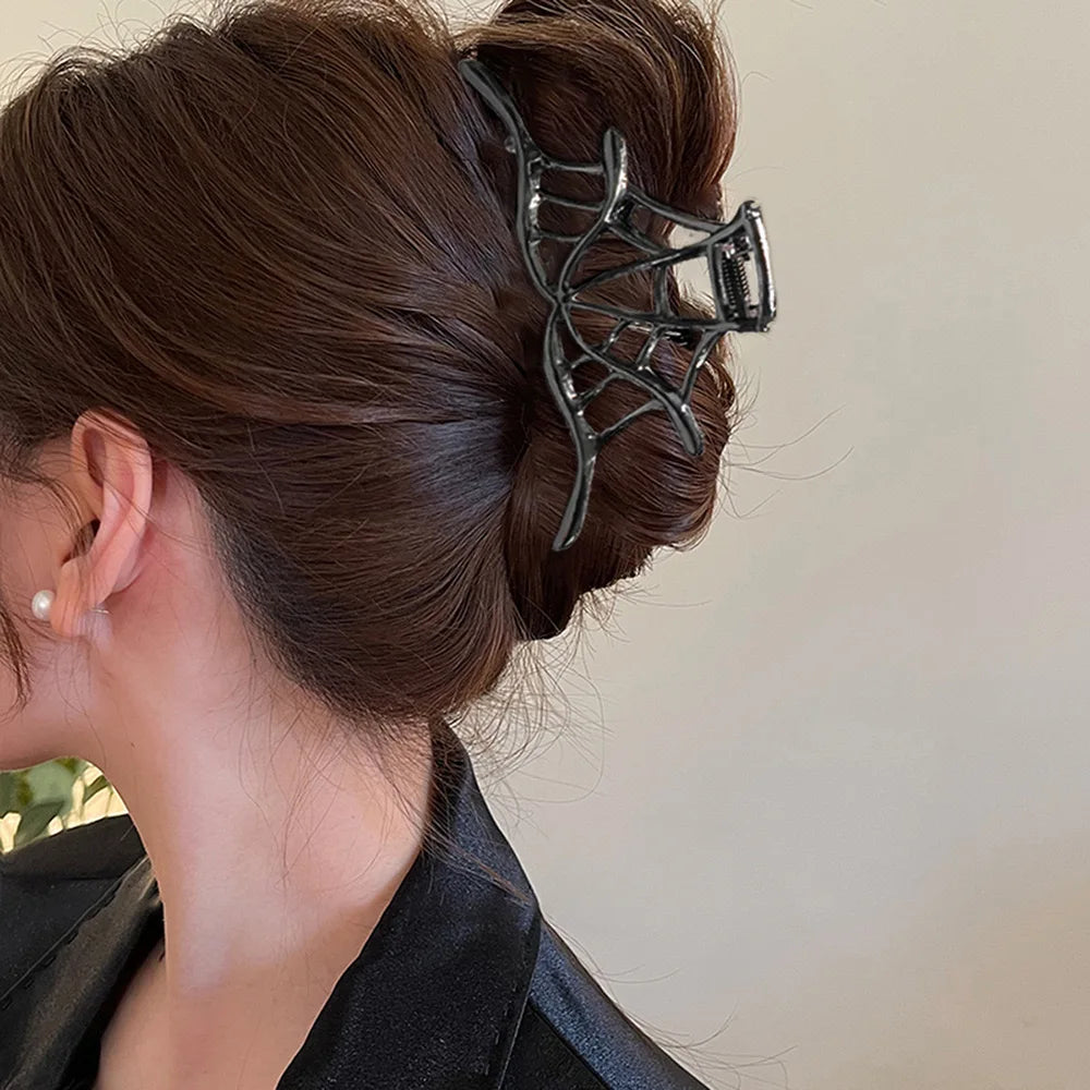 New Spider Web Metal Hair Crab Alloy Halloween Hair Claw Clips Hairgrip Hairpin Barrette Clamps Party Hair Accessories