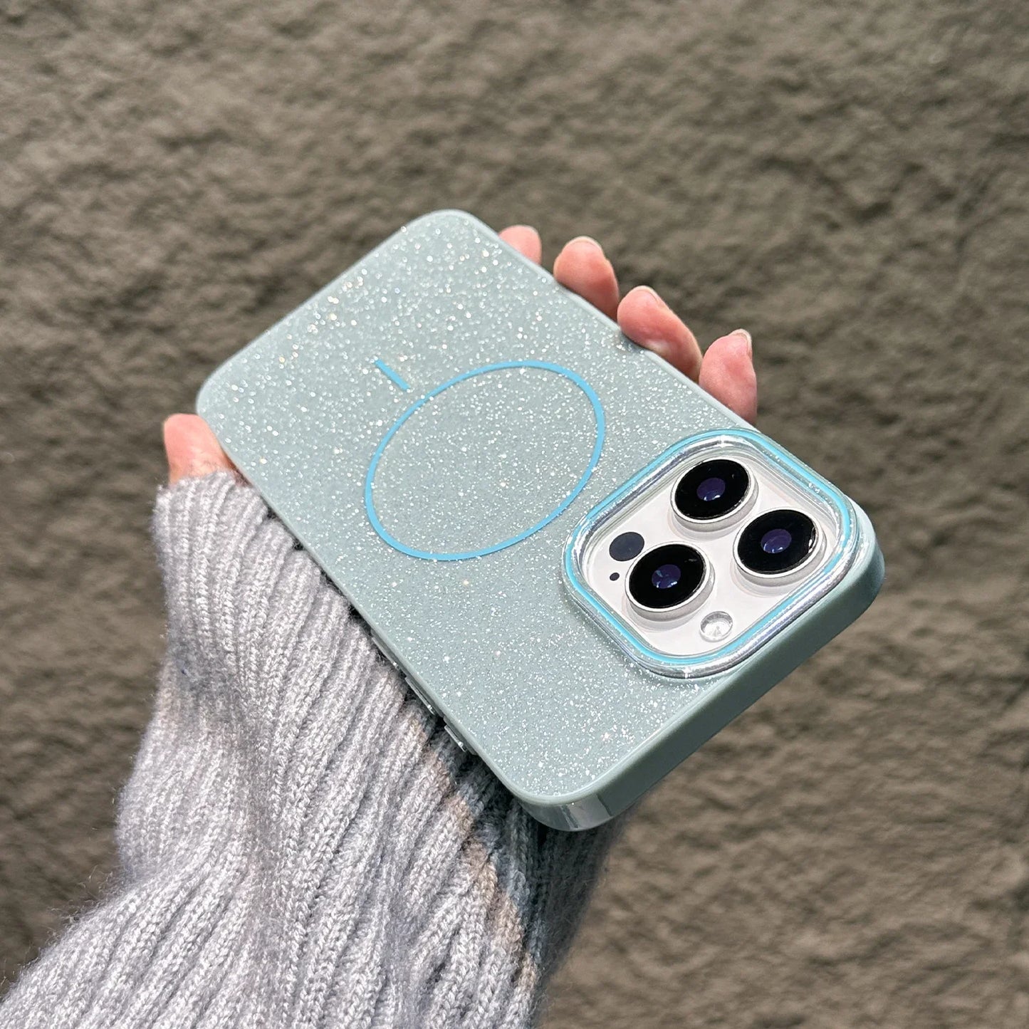 Glitter Bling For Magsafe Phone Case For iPhone 16 15 14 13 12 11 Pro Max Plus Magnetic Wireless Charging Fashion Candy Cover