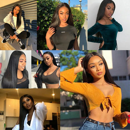 250 density Lace Front Human Hair Wigs Brazilian Hd Transparent Straight 30 40 Inch 13x6 Lace Front wig 360 Wigs For Women 4x4