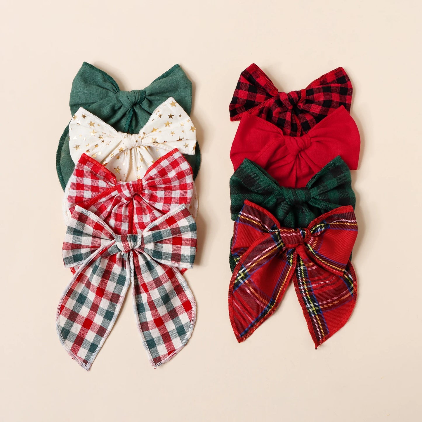 Girls Christmas Style Grid Bow Hair Clip Children's Ponytail Hairpin Festivel Party Headpiece Hair Accessories Wholesale Gift