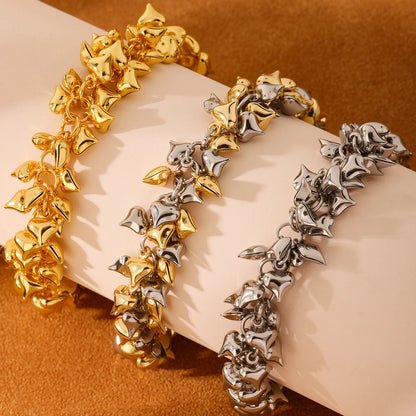 Ferris Wheel Chic Multi Hearts Love Stainless Steel Bracelet for Women two-tone Waterproof Charm Luxury Jewelry Gift