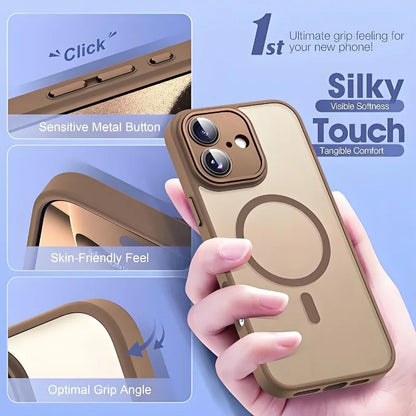 Magsafe Magnetic Luxury Armor Shockproof Case For iPhone 17 Air 16 15 14 13 12 11 Pro Max Matte Transparent Hybrid Hard Cover