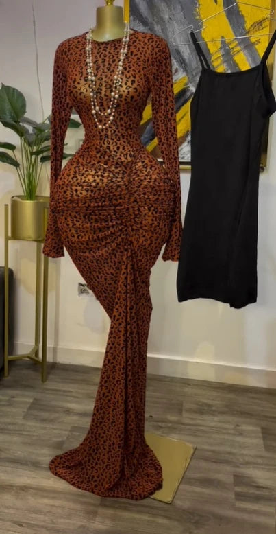 CM.YAYA Women Long Sleeve Stacked Mesh See Though with Lining Bodycon Long Dress 2025 Autumn Evening Birthday Sexy Party Dresses