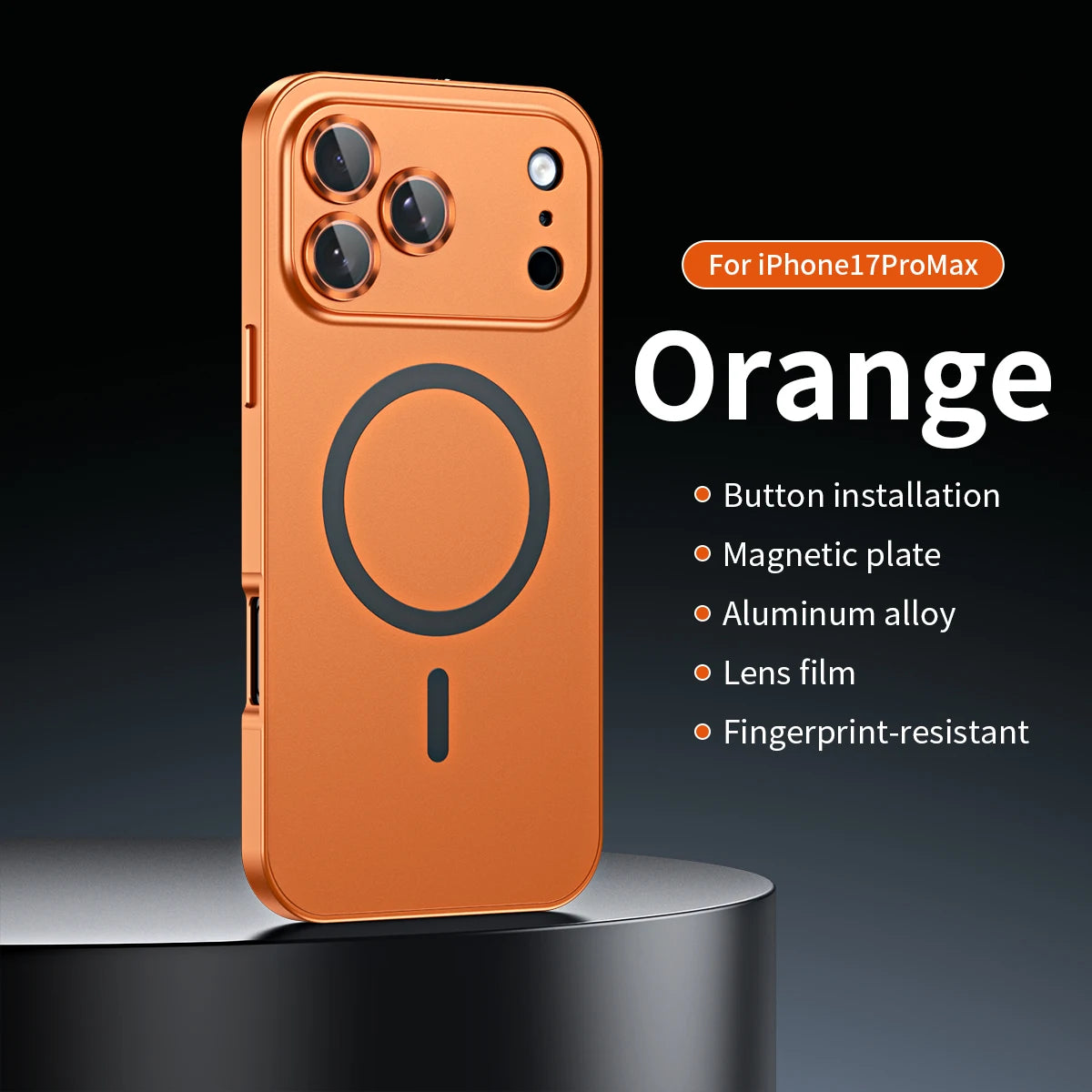 Aluminum Metal Frame Magnetic Case For iPhone 17 13 14 15 16 Pro Max Plus Magsafe Wireless Charging Lens Film PC Backboard Cover