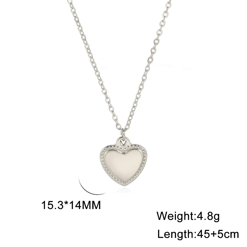 COOLTIME Love Heart Necklace for Women Stainless Steel Choker 2025 Trend Fashion Minimalist Party Jewelry Gift New in