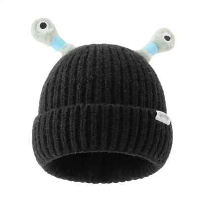 Luminous Led Light Little Monster Eyes Hat Beanie For Women Girls Cute Cartoon Antenna Winter Warm Funny Knitted Woolen Hat
