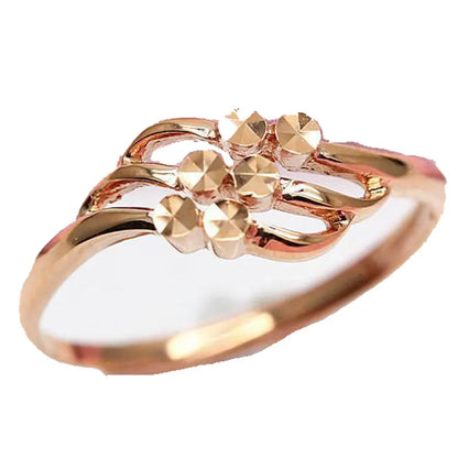 Unique and elegant 585 purple gold rings for women classic geometric three-layer simple design party fashion jewelry gift