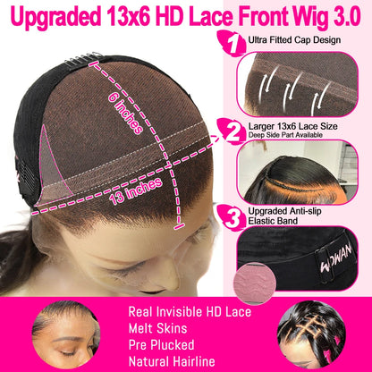 250% Pre Everything 13x6 HD Lace Frontal Wigs Chocolate Brown Body Wave Wigs Melt Skins Human Hair Wigs Pre Plucked For Woman