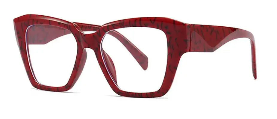 Luxury Brand Anti Blue Light Oversized Square Reading Glasses Women Optical Eyeglasses Computer Goggles Eyewear Dark Blue Frames