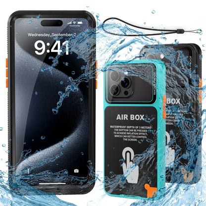 AIR BOX Waterproof Case for iPhone 11 12 13 14 15 Pro Max Plus  Sealed Snorkeling Cover for Outdoor Sport Swimming Diving Casing